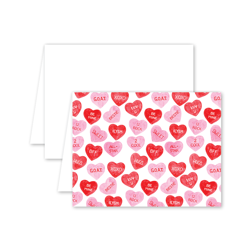 Pink Delight Candy Hearts Valentine Greeting Card