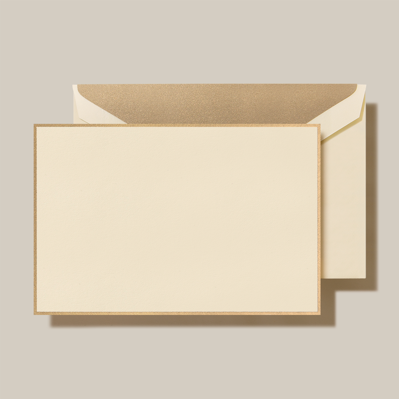 Gold Border Ecru Cards