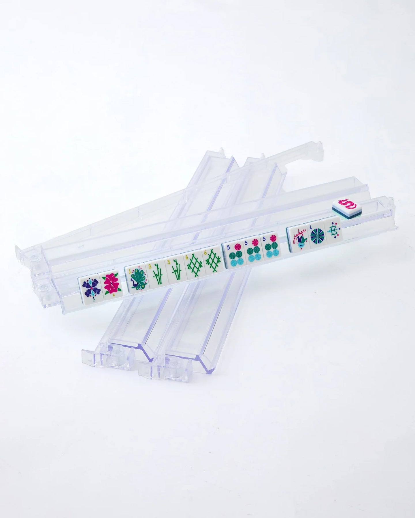 Mahjong Clear Acrylic Racks & Pushers Set