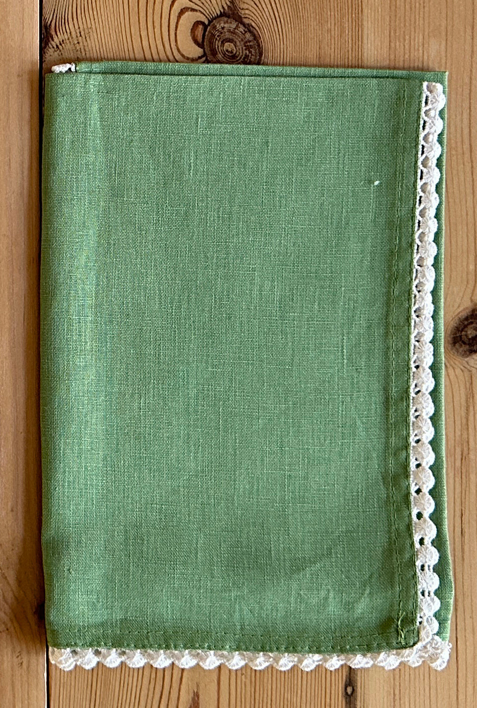 Crochet Edge Linen Napkin - Set of 4