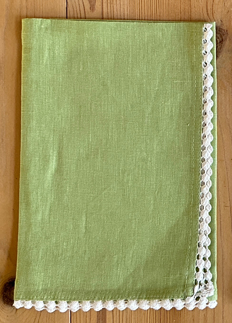 Crochet Edge Linen Napkin - Set of 4