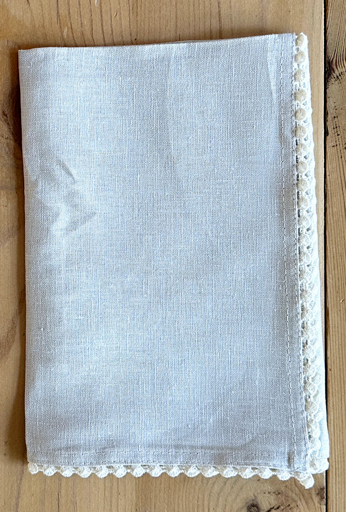 Crochet Edge Linen Napkin - Set of 4