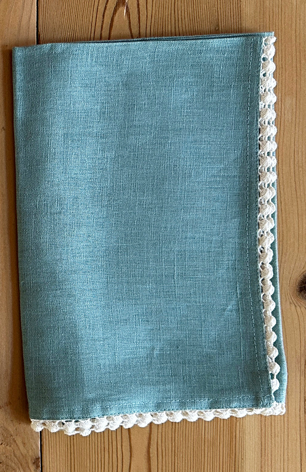 Crochet Edge Linen Napkin - Set of 4