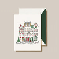 Cozy Brownstones Holiday Greeting Cards
