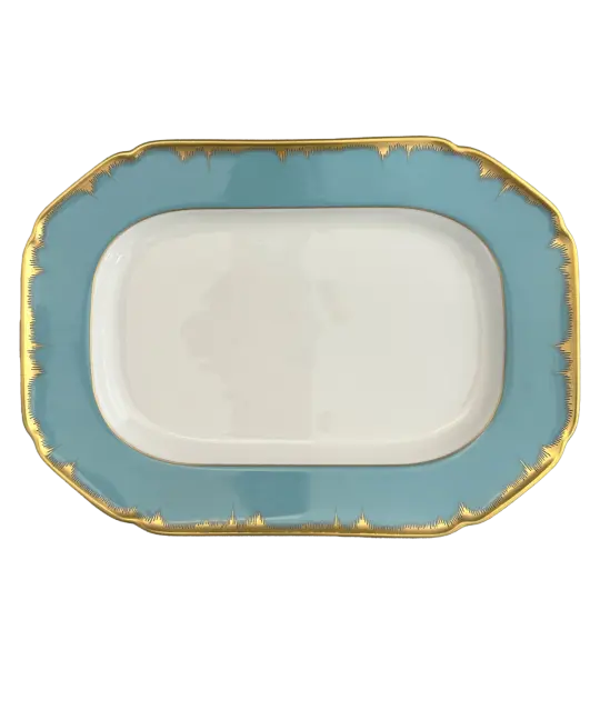 Chelsea Feather Turquoise Cookie Plate