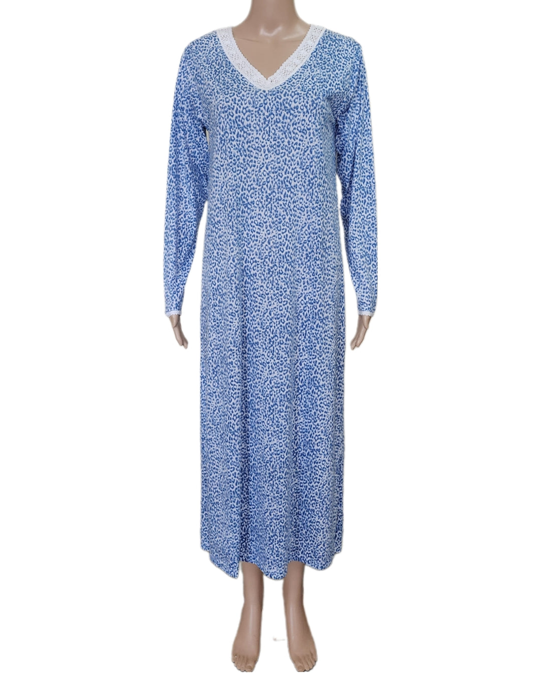 Sweet Leopard Long Gown - Denim