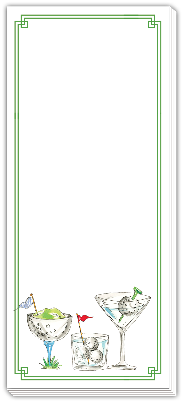 Golf Cocktails Skinny Notepad