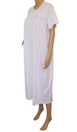 Vivian Long Gown - White with Blue