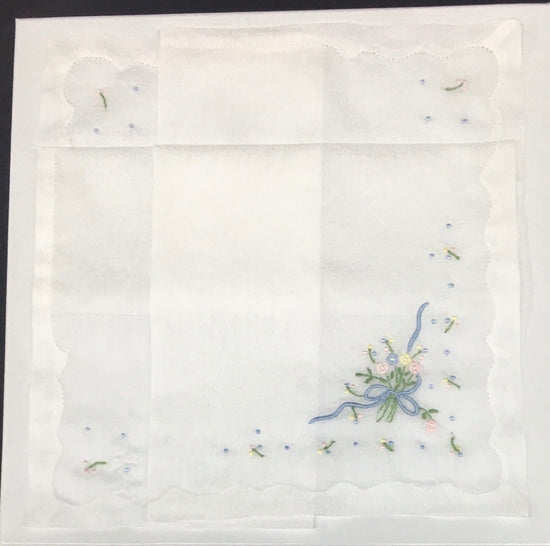 Pastel Embroidery Handkerchief