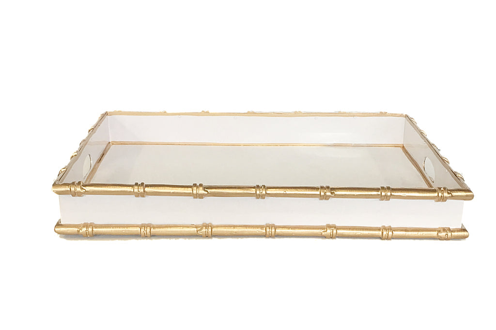 Bamboo White Serving Tray