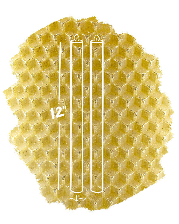 Beeswax Candles - Pair of 12'' Tapers