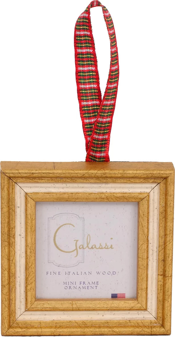 Gold with Cream Picture Frame Ornament