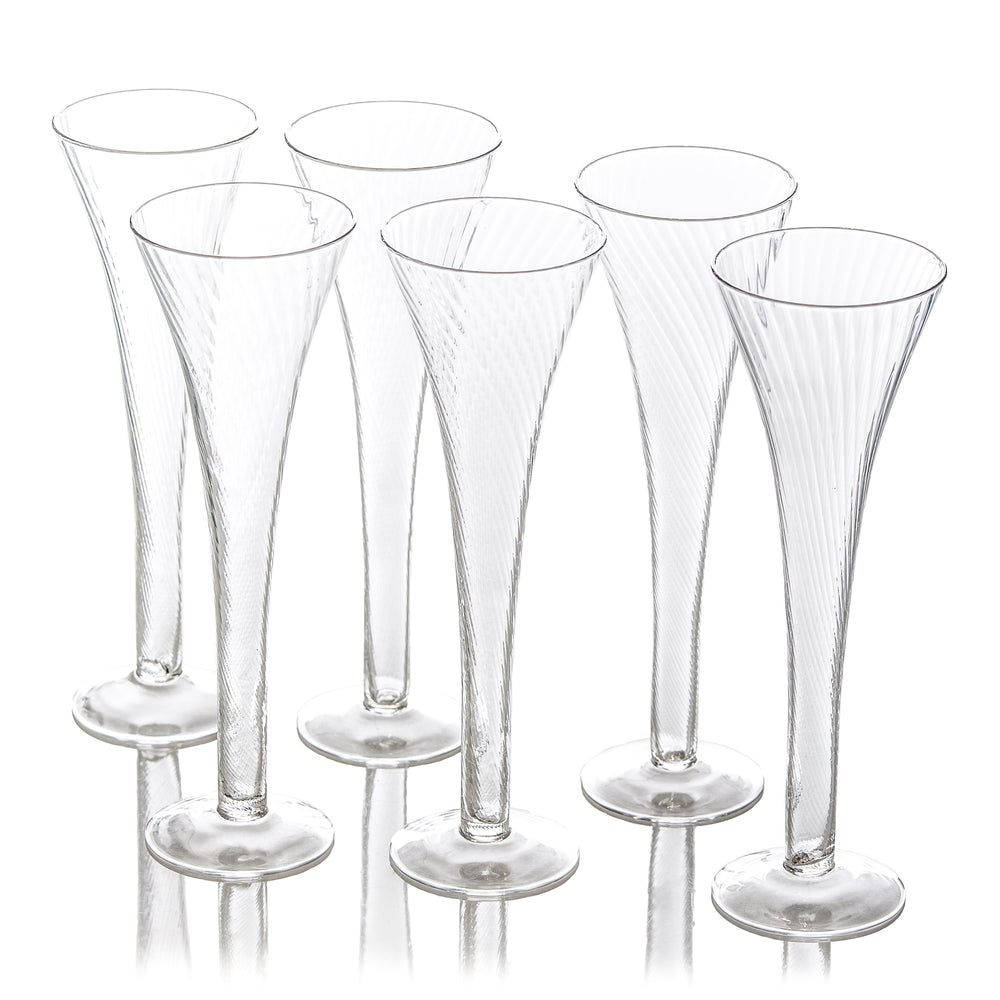 Optic Champagne Flutes - Set of 6