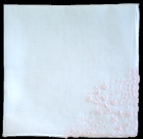 Pink Embroidery Handkerchief
