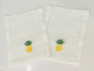 Pineapple Linen Cocktail Napkins - Set of 6