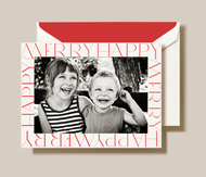Merry Happy Photo Mount Holiday Greeting Card