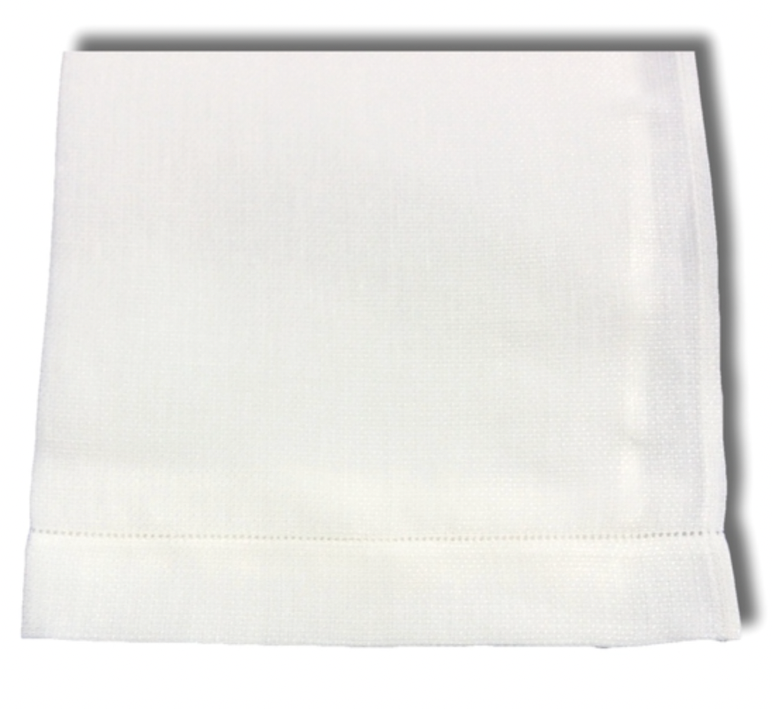 Off White Linen Huck Guest Towel