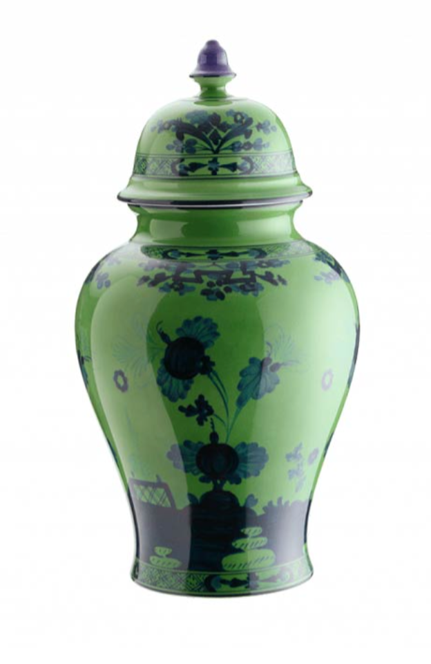 Oriente Italiano Potiche Vase with Cover Large - Malachite