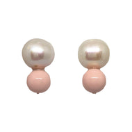 Big Pearl, Little Blush Pink Stud Earrings