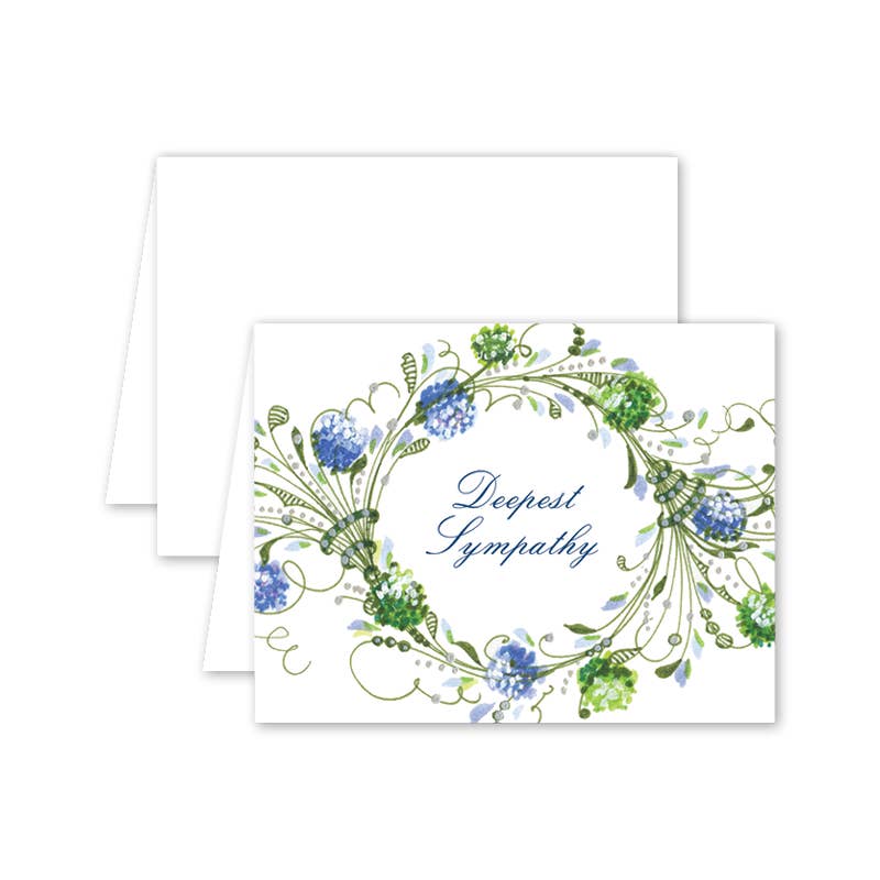 Hydrangea Wreath Sympathy Greeting Card