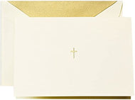 Engraved Ecru Gold Cross Folded Notes