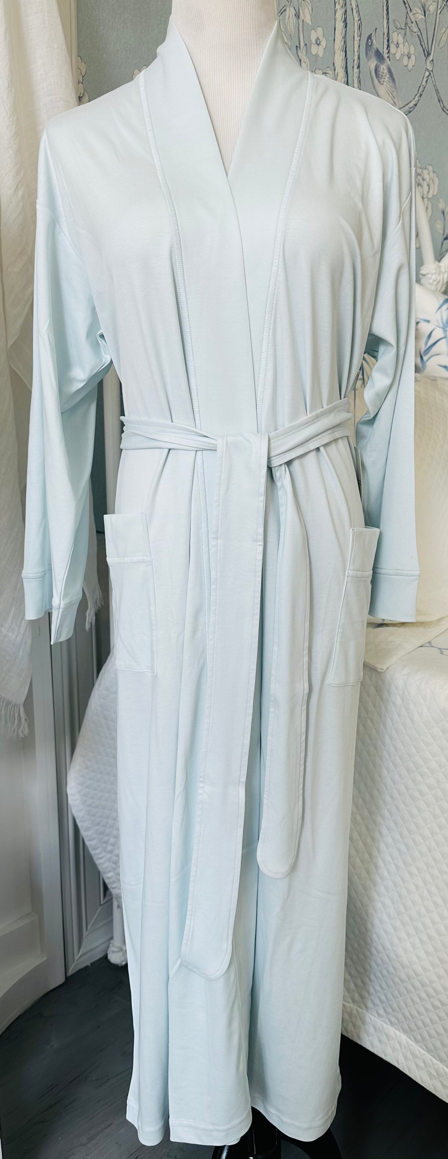 Butterknit Long Sleeve Long Robe - Blue