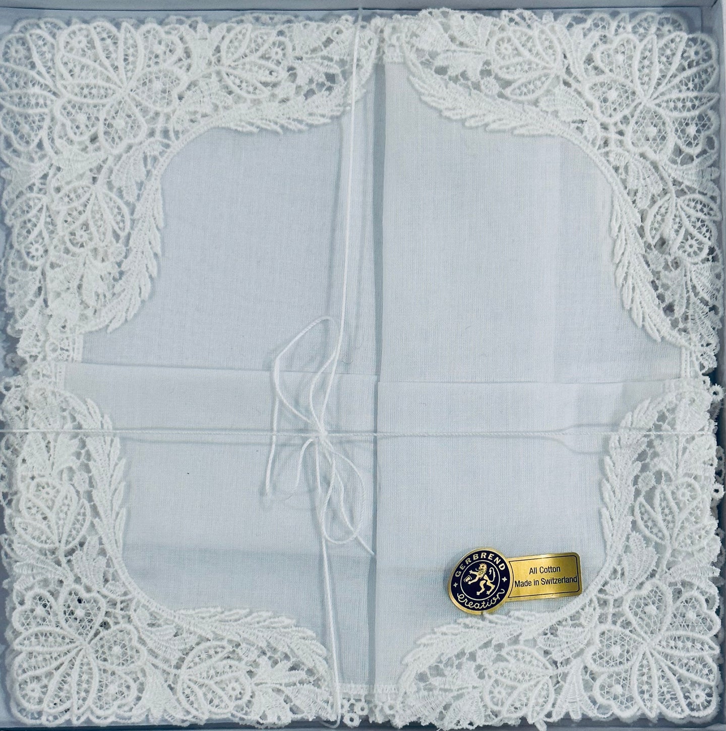 Floral Lace Edge Handkerchief