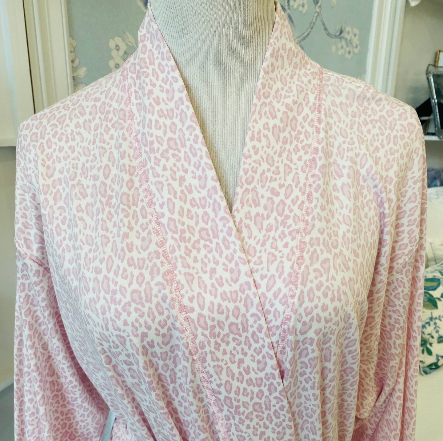 Leopard Long Robe - Pink
