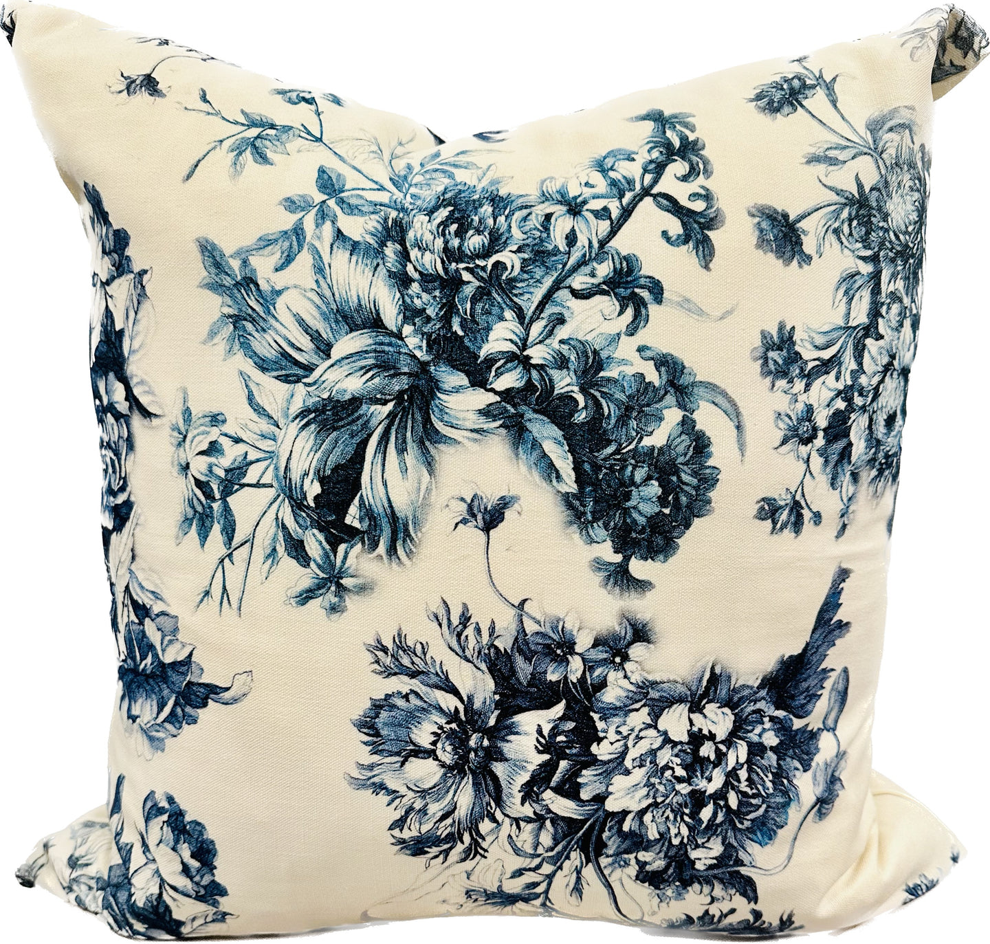 Blue & White Floral Pillow 22