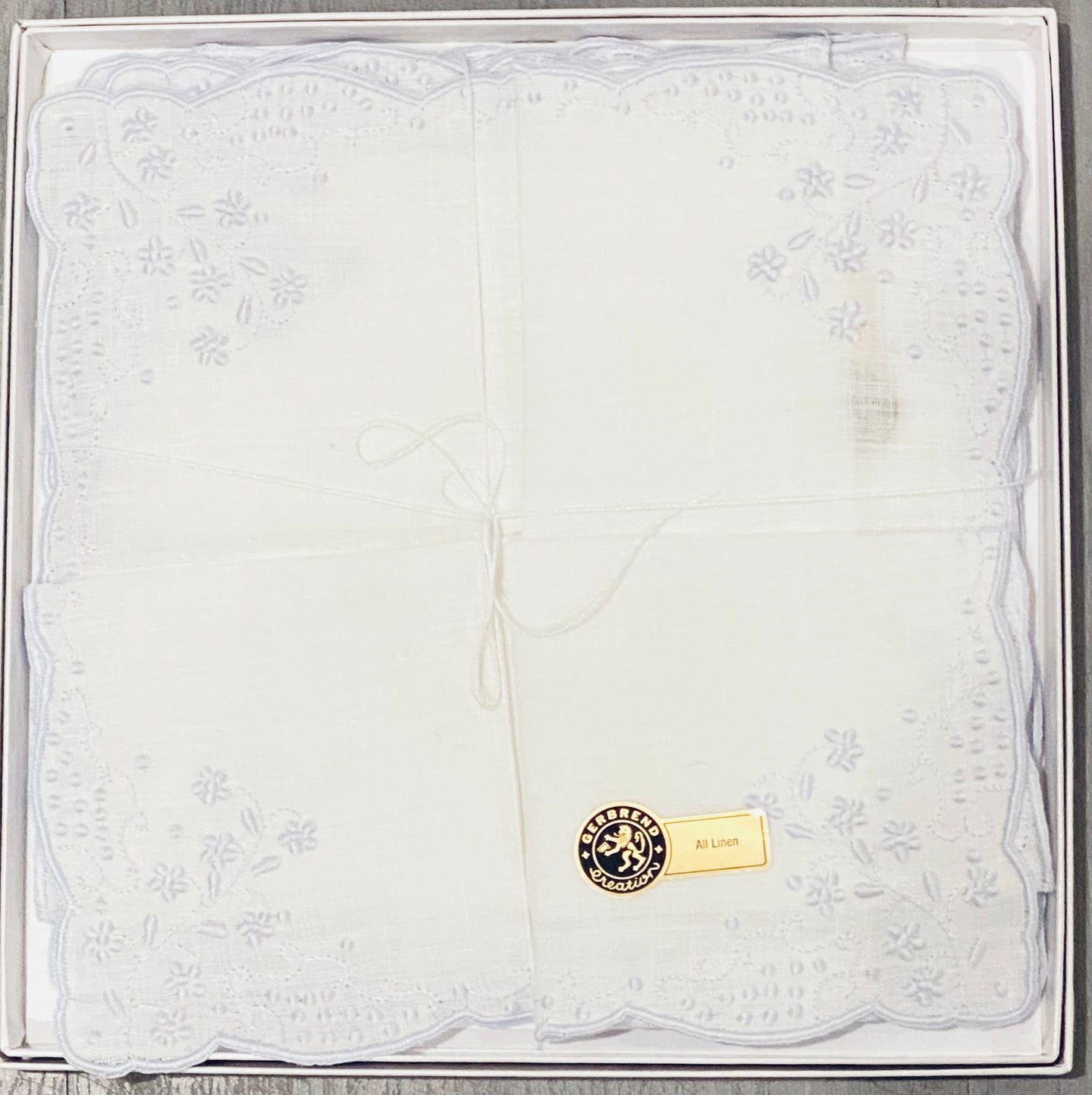 Blue Floral Embroidery Handkerchief