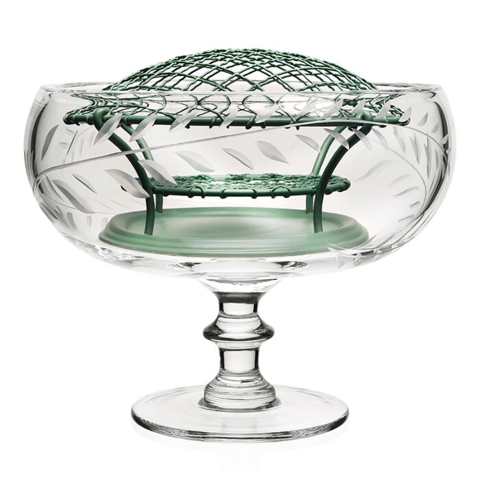 Jasmine Footed Rose Bowl & Wire 8.5''