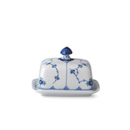 Blue Fluted Plain Butter Dish
