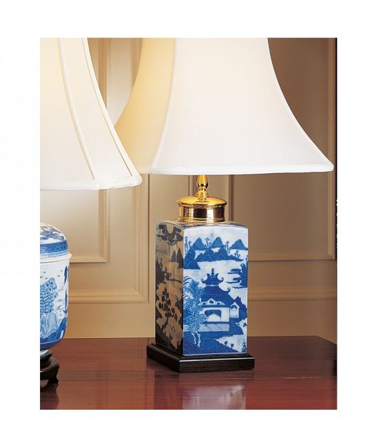 Blue Canton Small Tea Jar Lamp